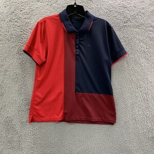 G/FORE Polo Shirt Womens Large Top Red Blue Golf
